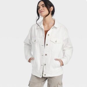 Women's 90's Baggy Trucker Jacket - Universal Thread™ White L NWT